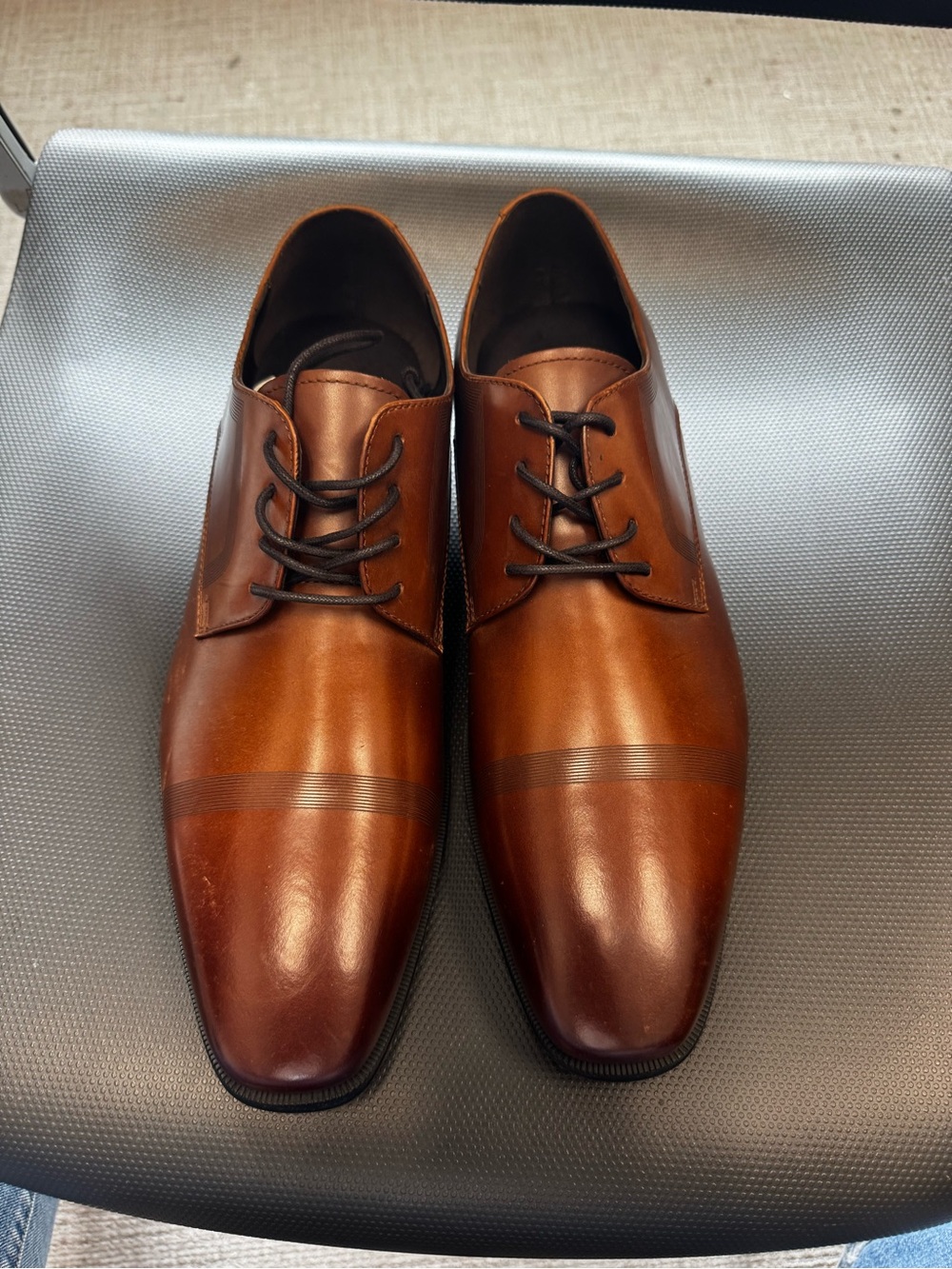 Kenneth Cole Men's Cognac Brown Leather Derby Oxfords
